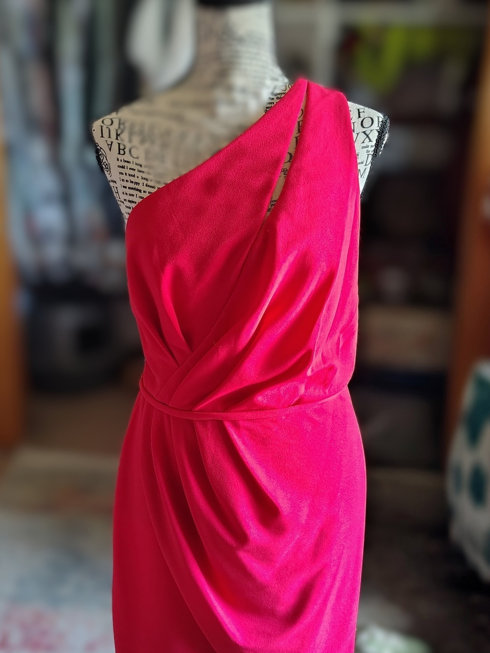 One-Shoulder Red Women’s Dress! David's Bridal- Never Worn!
